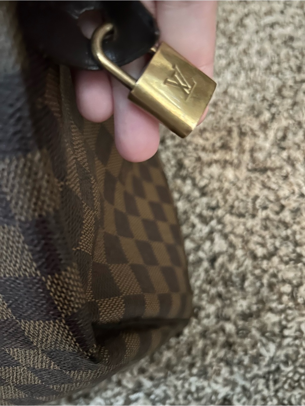 Authentic Louis Vuitton Damier Ebene Speedy Tote with LV Charm - Picture 11 of 12